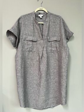 chic linen boxy shift dress (XL)